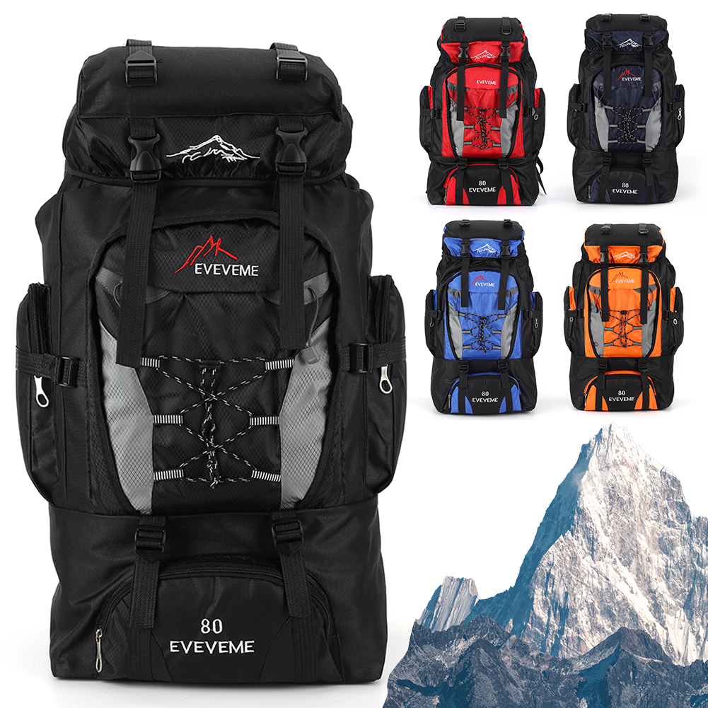 Mochila de alpinismo de gran capacidad, mochila de escalada, correa ajustable, accesorios de viaje, 80L