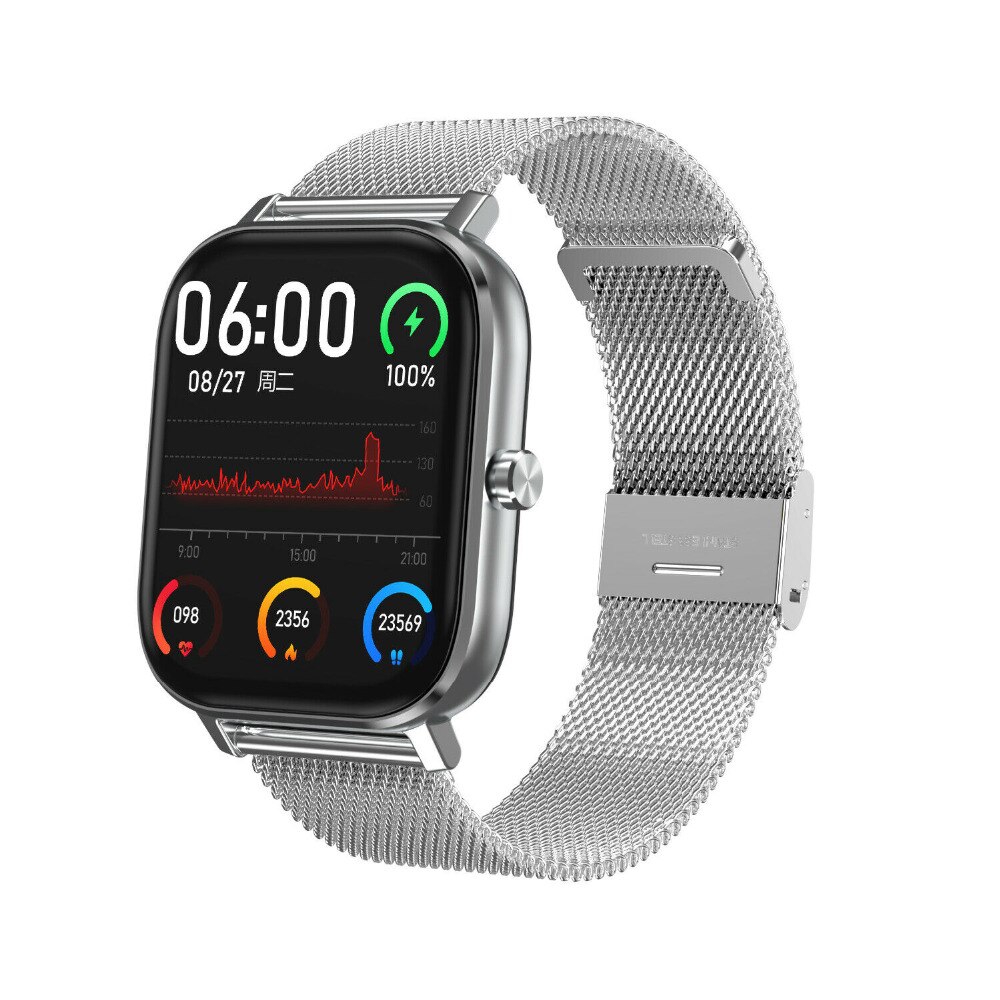 Nr. .1 dt35 smartwatch ecg hartslag bloeddruk 1.54 inch bluetooth call  ip67 waterdichte sport smartwatch: Zilverstaal