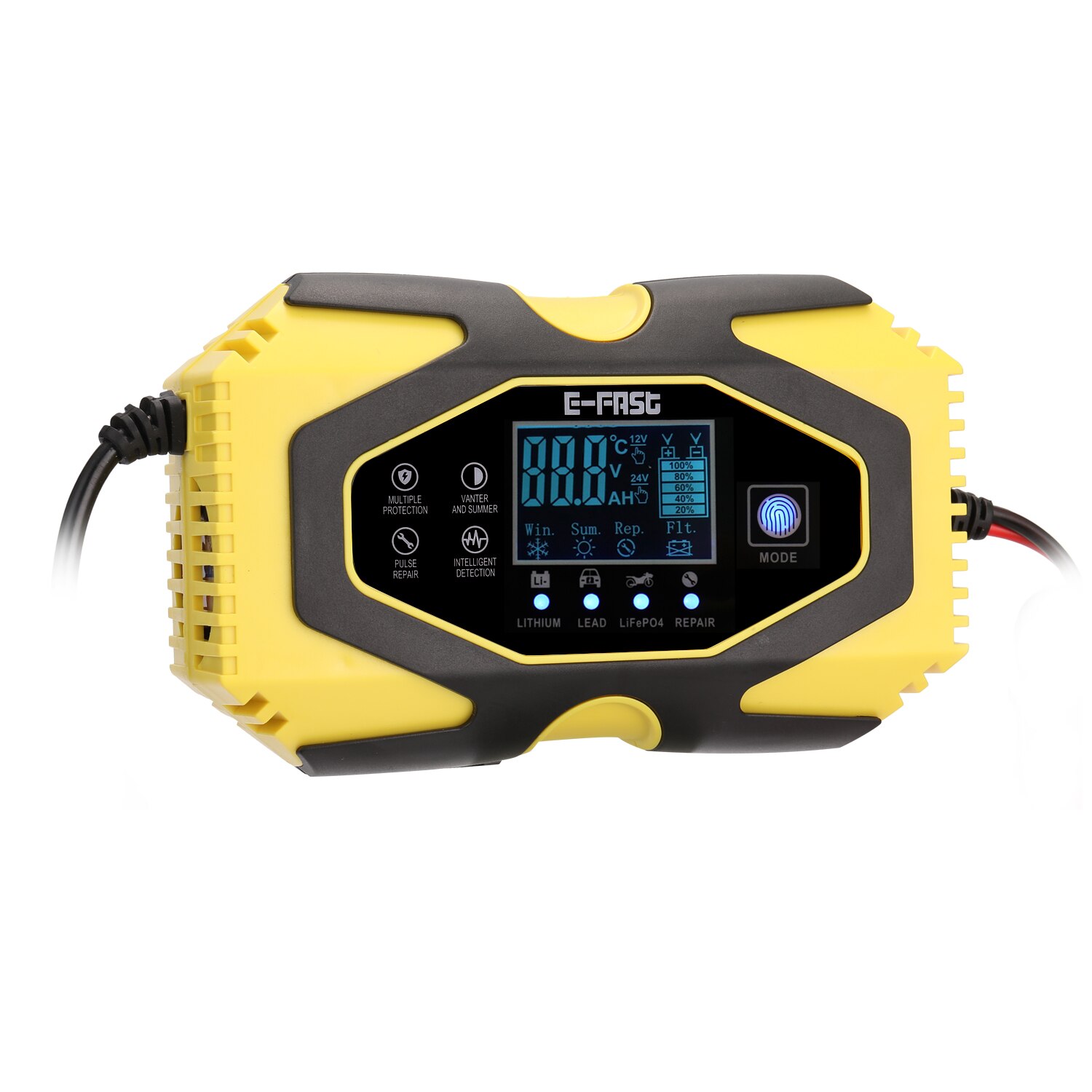 12V6A-24V3A Automatic Pulse Repairing Battery Charge Device for Lithium Leadacid LiFePO4 Batteries Digital LCD Display