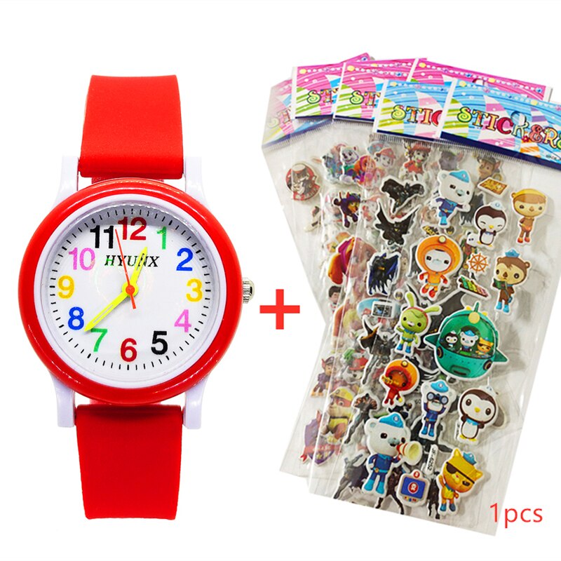 Quartz Kinderen Horloge Baby Leren Om Tijd Klok Kinderen Horloges Kids Kerstcadeau Kind Digitale Elektronica Horloge: Rood
