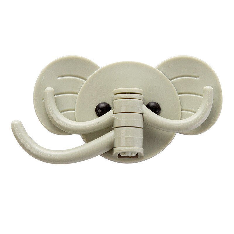 Elefant form sterkt selvklebende veggheng klebrig krok kjøkken dårlig vegg dør dekor sømløs krok dårlig kroker