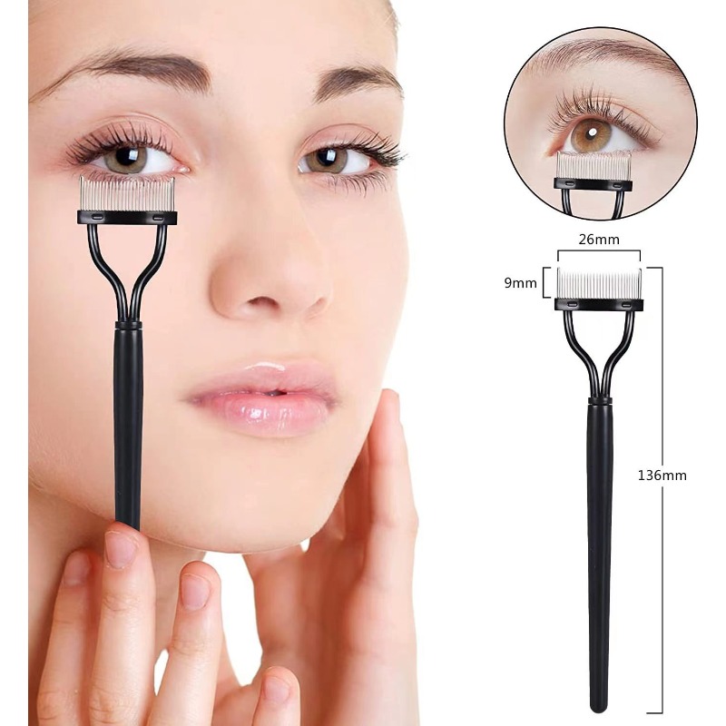 Eyelash Separator Metal Teeth Straight Eyelash Curler Beauty Makeup Stainless Makeup Tool Eyelash Brush Comb Mascara Curl