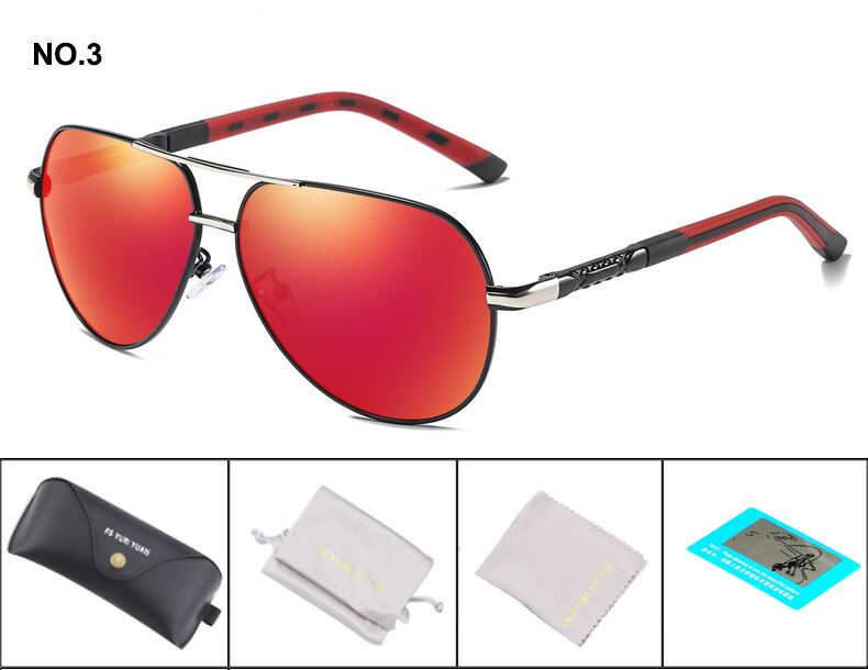 Fs yuri yuan classic pilot heren gepolariseerde viszonnebril top outdoor sport zonnebril wandelen hd drive bril 8725: C3 rode