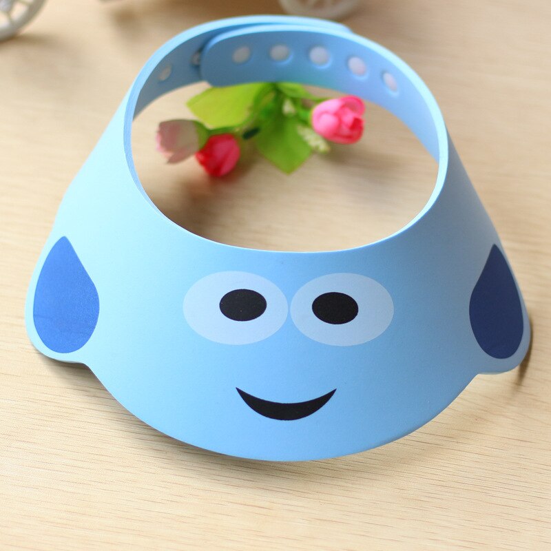 1pc bébé shampooing bonnet de douche pour laver les cheveux doux et mousse réglable bain bain bonnet de protection chapeau bébé coupe de cheveux bonnet de douche: B BLUE