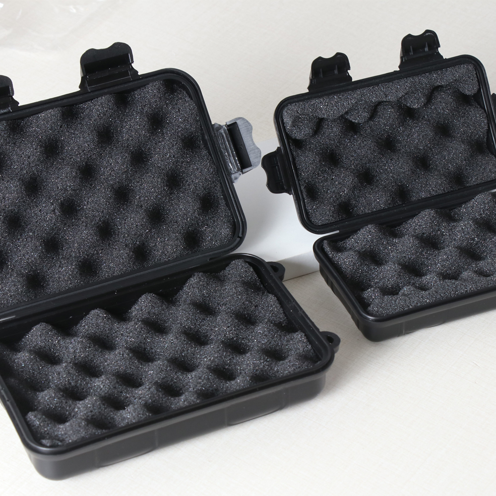 Schwarze Uhrenschutzboxen, hohe Härte, Kunststoff, taktische Box, Uhrenbox, Verpackung, Schwammschutz, Uhrengröße optional