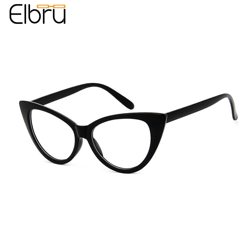 Elbru 2022 Classic Glasses Frame Female Retro Clear Lens Eyeglasses Frame Women Men Oversized Cat Eye Eyeglasses Frames