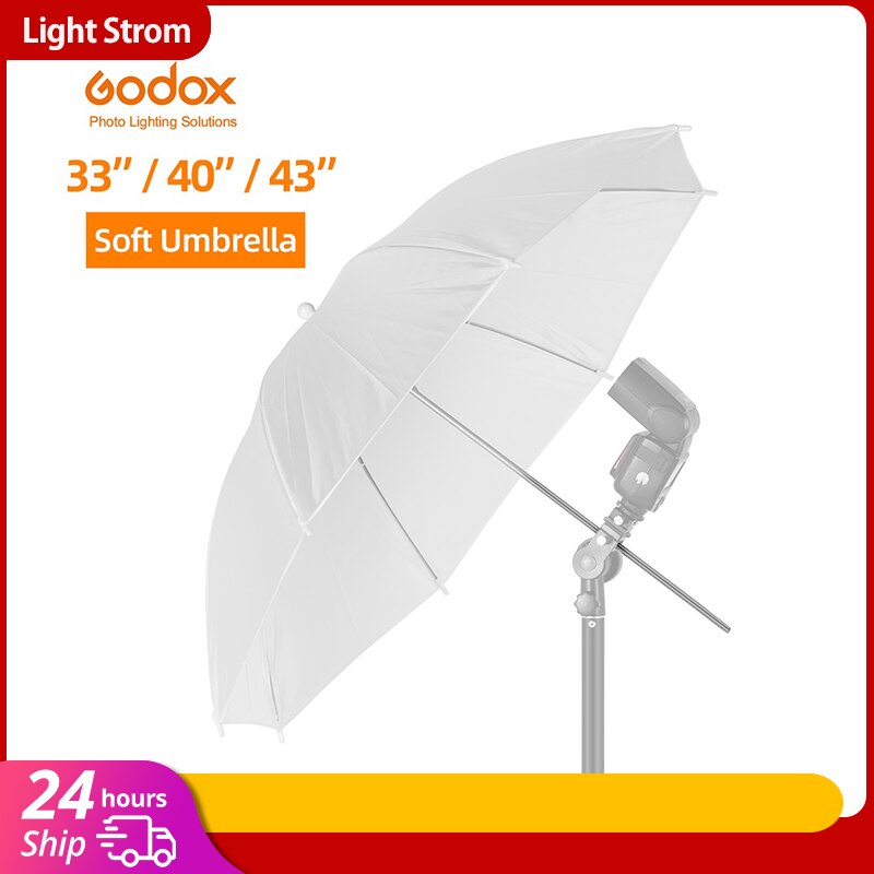 Godox 33 "84Cm 40" 102Cm 43 "108Cm Wit Soft Diffuser Studio Fotografie Doorschijnende Paraplu voor Studio Flash Strobe Verlichting