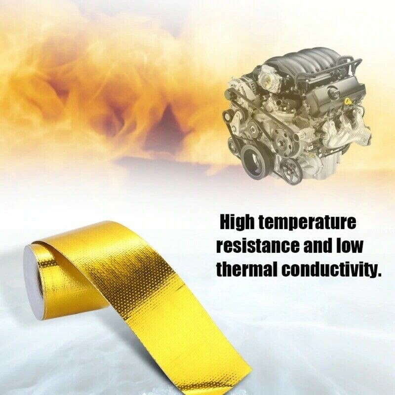 100 X 5cm Heat Shield Wrap Tape Gold High Temperature Insulation Tape