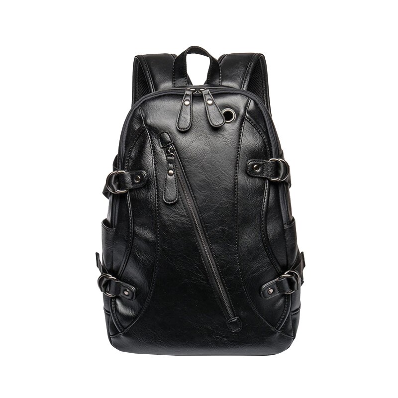 Retro Lederen Mannen Rugzak Mannelijke Schouder Boek Tas Zwart Knapzak Reizen Heren Rugzakken Mochilas Ipad Case Mochila: Default Title