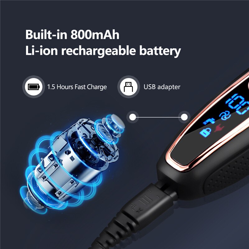 SURKER RSCX-9008 golarka 3D potrójne pływające ostrze wyświetlacz doprowadziło robić golenia mężczyzn broda maszynka robić golenia mężczyzn twarzy trymer robić brody + ostrze głowy