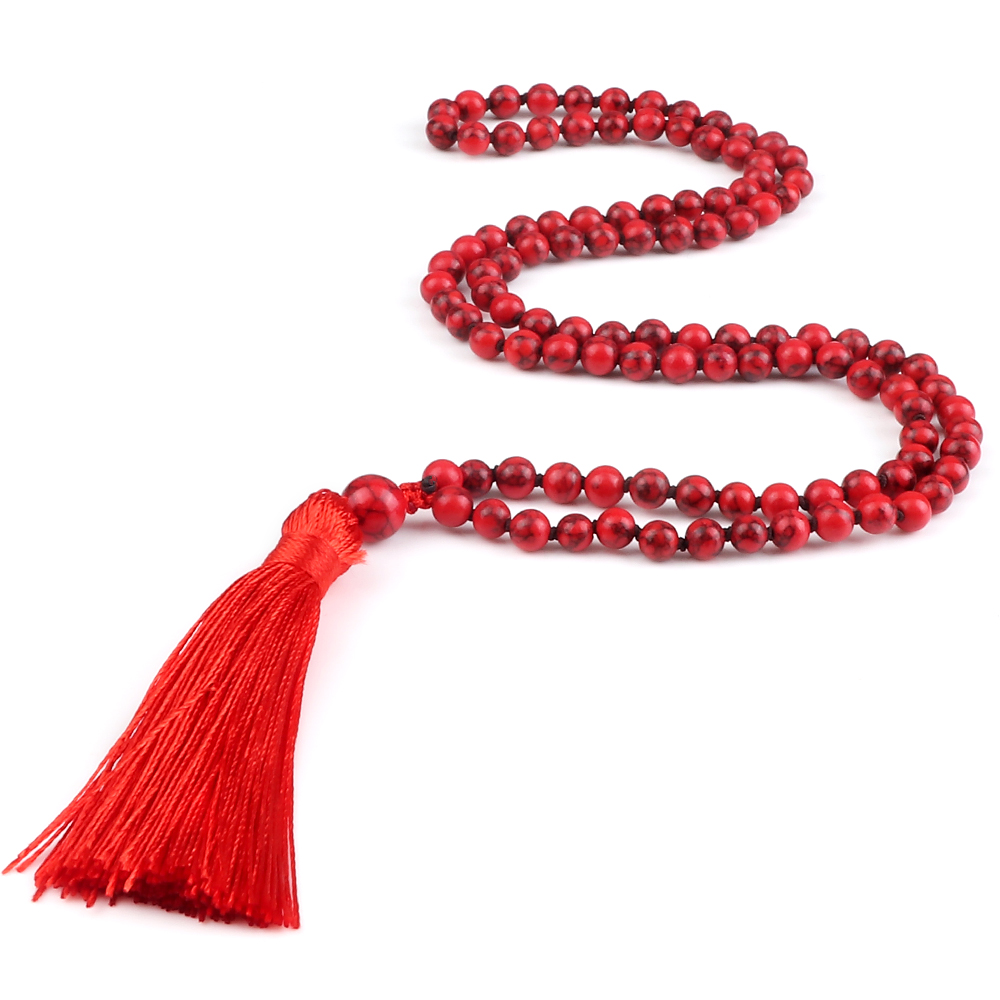 108 Beads Prayer Necklace Natural Green Stripe Onyx Stone Buddhist Buddha Meditation Bead Mala Necklace Women Men Jewelry: SILVER PLATED