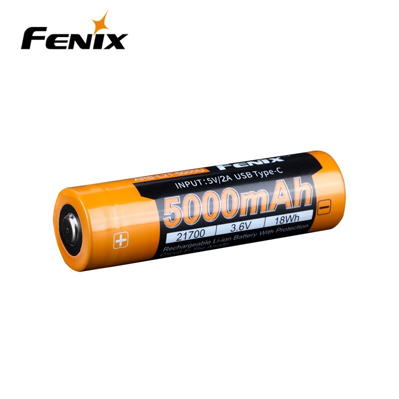 5000mAh Large Capacity Fenix ARB-L21-5000U Rechargeable 21700 Li-ion Battery with USB Type-C Charging Interface
