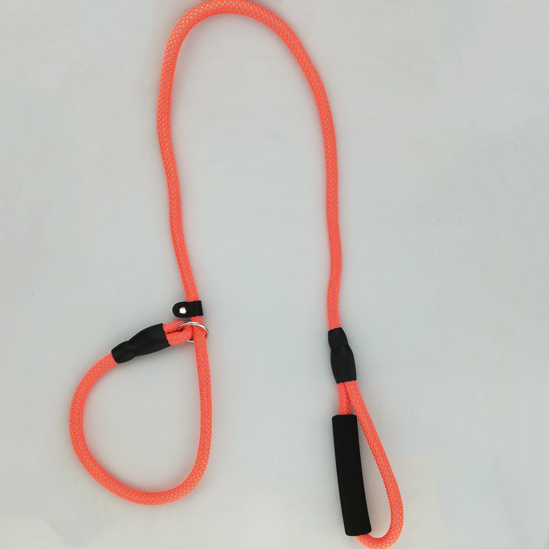 Pitting patroon Nylon Dog Training Leash verstelbare Honden P Keten Anti Kraag Wandelen Leidt Touw Foam handvat huisdier Trekkabel: orange / 0.6cmX150cm