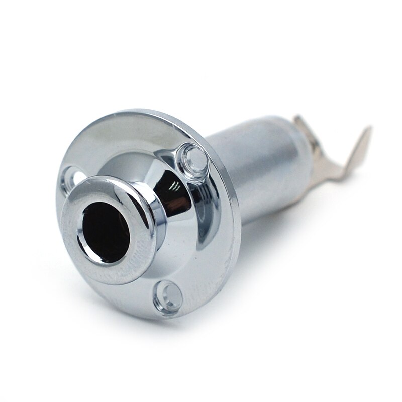 Brass Acoustic Electric Guitar End Pin EQ Output Input Jack Guitar Plug Socket 6.35 Guitar Parts Black Silver Gold 3 color: Silver