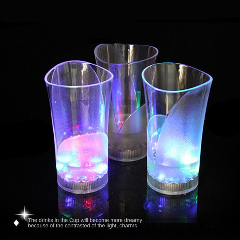 LED Flashing Vase Cup Plastic Luminous Cup Induction Wine Glass Water Cup Goblet Bar KTV Party Atmosphere Cup Props