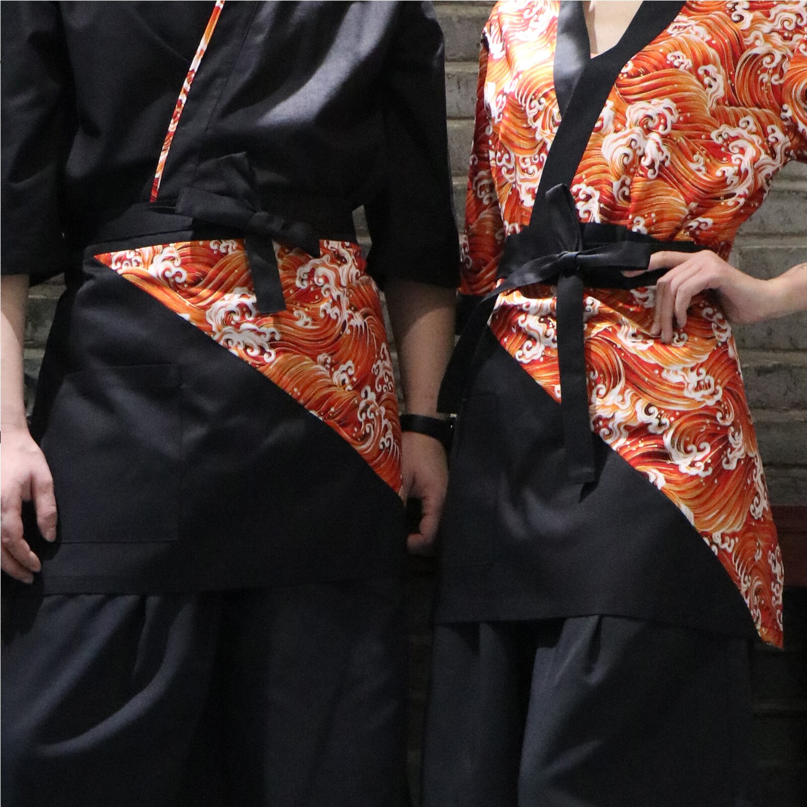 Delantal de chef de sushi, ropa de servicio de comida de estilo japonés, uniforme de trabajo de chef, delantal de kimono japonés