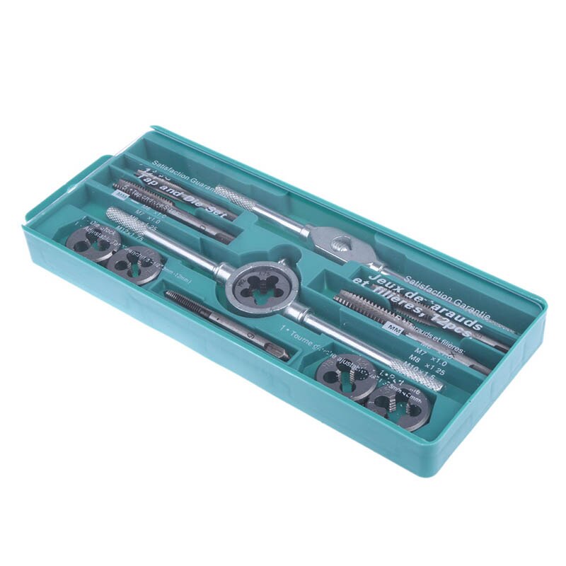 ZK30 12pcs/set Multifunction Screw Tap&amp;Die Set External Thread Cutting Tapping Hand Tool Kit Thread Screwdriver with M6 M7 M8 M1