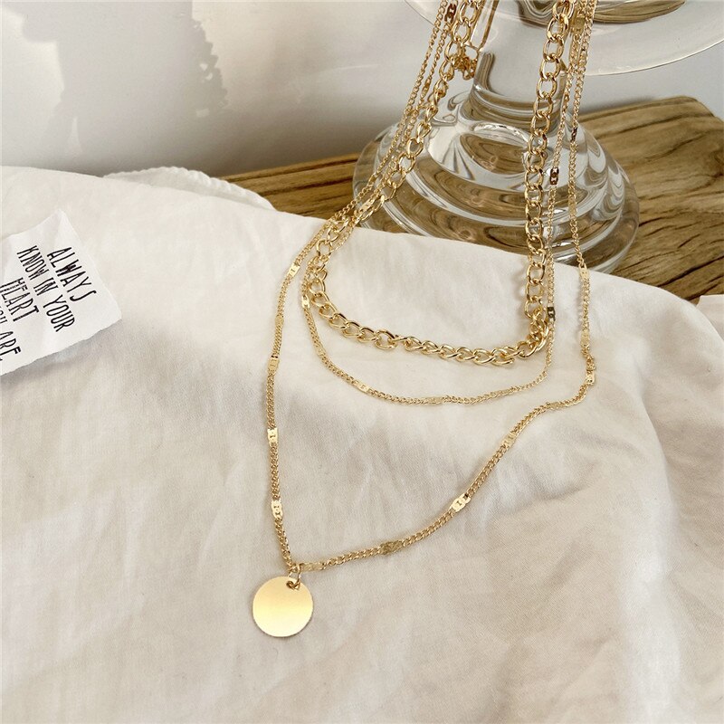 Vintage Necklace on Neck Gold Chain Women&#39;s Jewelry Layered Accessories for Girls Clothing Aesthetic Pendant