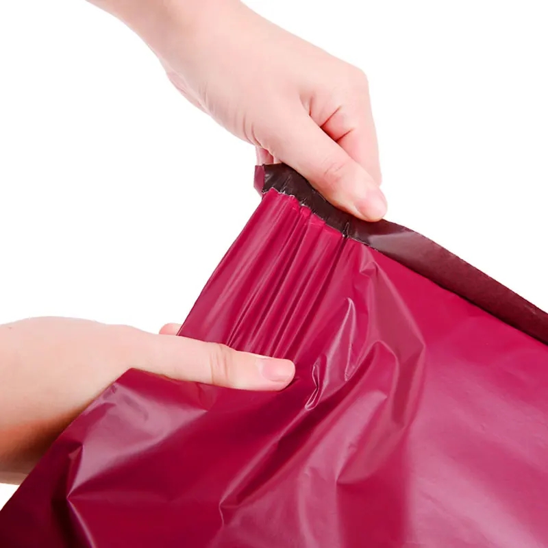 50Pcs Biodegradable Brown Red Express Packing Bag Thicken Logistics Waterproof Clothing Mailing Postal Bags Courier Pouch