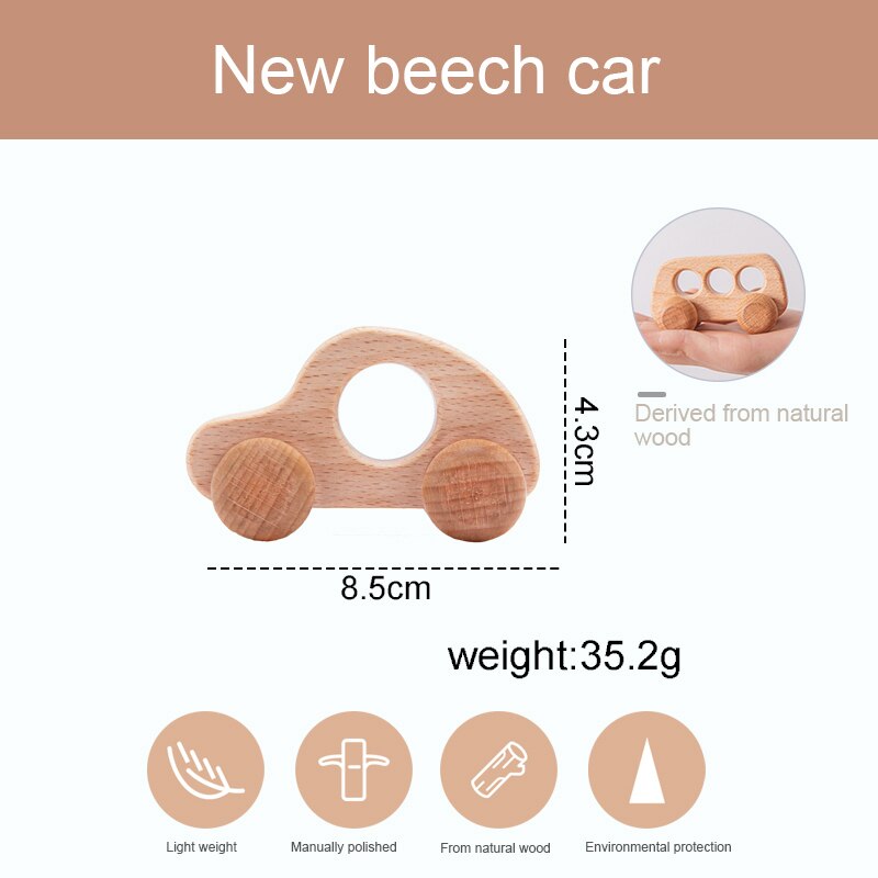 Baby Toys Beech Wooden Blocks Wooden Car Cartoon Educational Montessori Toys For Children Teething Baby Birthday Products