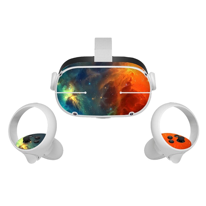 Skin Sticker for Oculus Quest 2 VR Headset Controller PVC Decals Cute Cartoon Wrap Cover for Oculus Quest 2 Accessories: 1