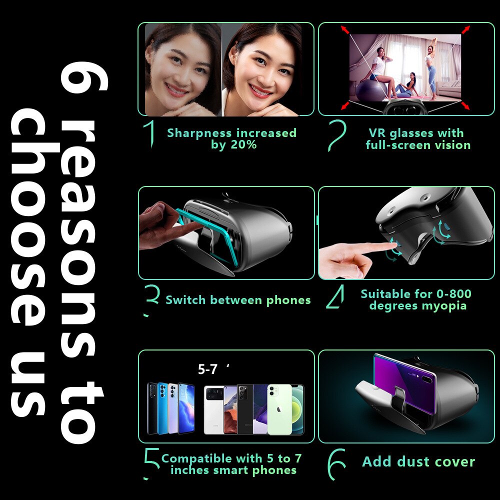 VRGPRO X7 VR Glasses Box For 5 To 7 Inch Smartphones Full Screen VR Headset 3D Helmet Movie Video Game Virtual Reality Devices