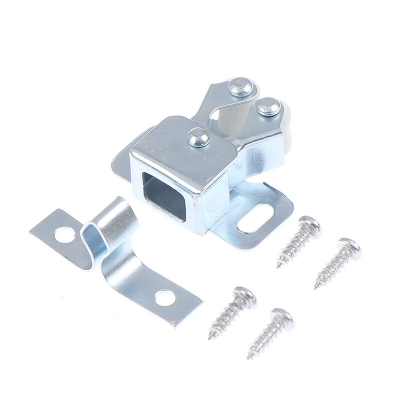 Dubbele Roller Vangst + Schroeven Kast Kast Deur Klink Sloten Hardware Tool: Sliver