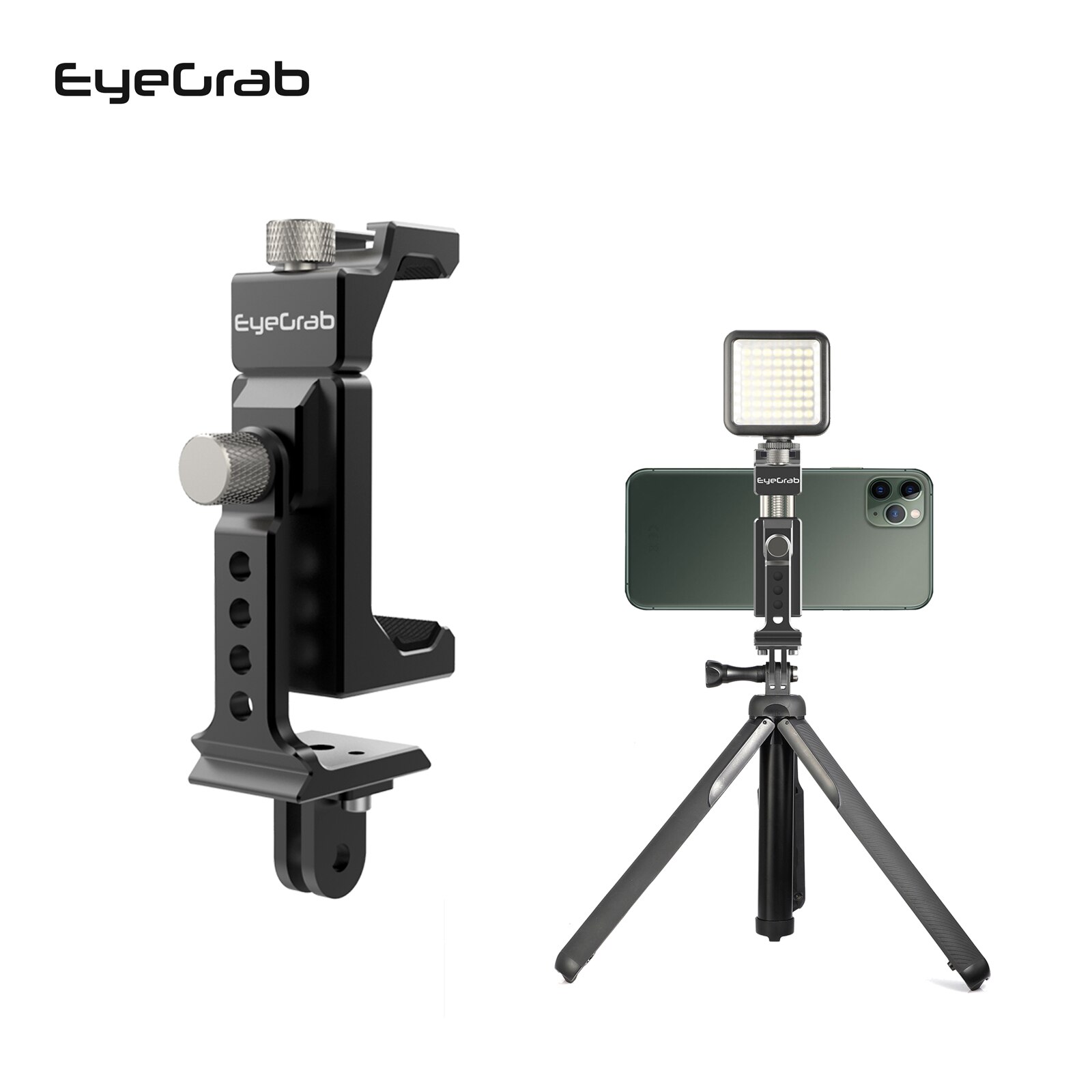 Eyecrab Noir En Métal de de Support de Trépied De Téléphone Caméra de Diffusion Support Réglage Sport Caméra Adaptateur Porte-Agrafe Vertical D40: Black