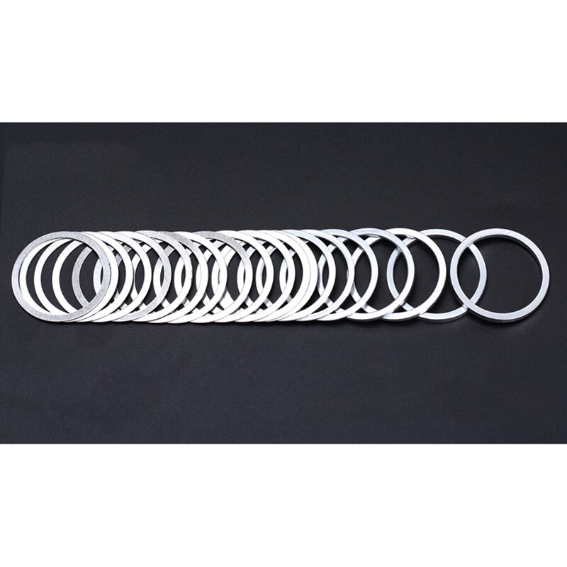 6pc Bicycle Headset Washer Aluminium Alloy Bike Fork Adjusting Washer Dust Cover 0.3mm 1mm 2mm 3mm Spacer Accessories Bike Parts