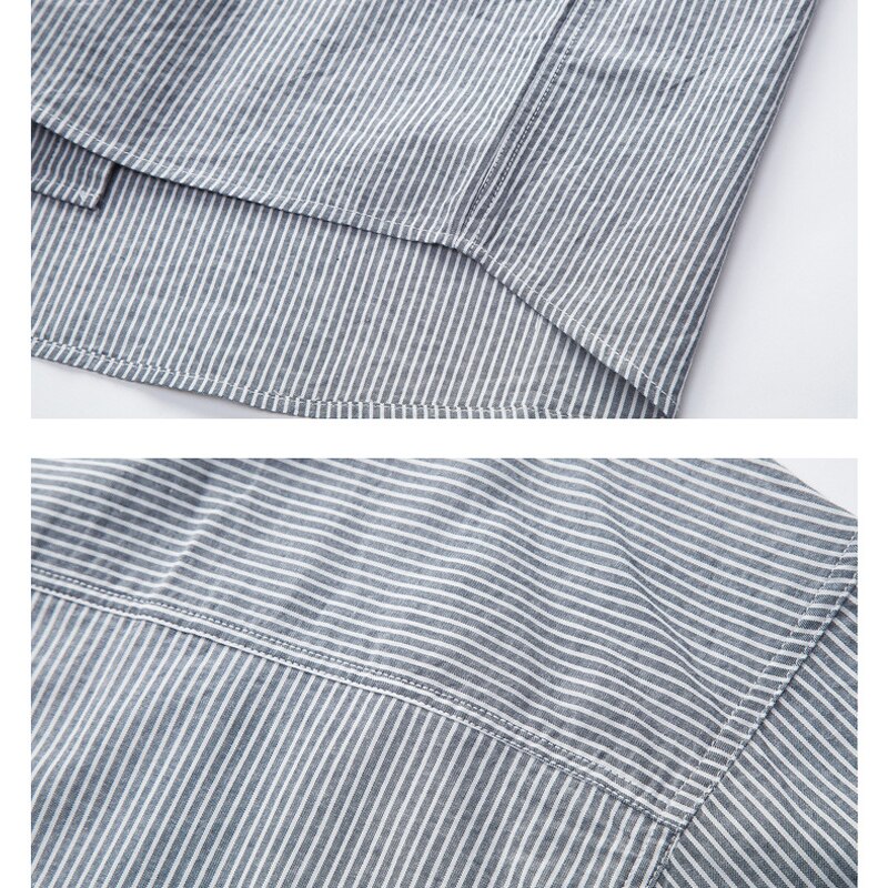 TONLION, camisa a rayas de primavera para hombre, camisas de manga larga de Color claro para hombre, blusa de vestir de estilo japonés Simple a rayas para hombre, novedad de
