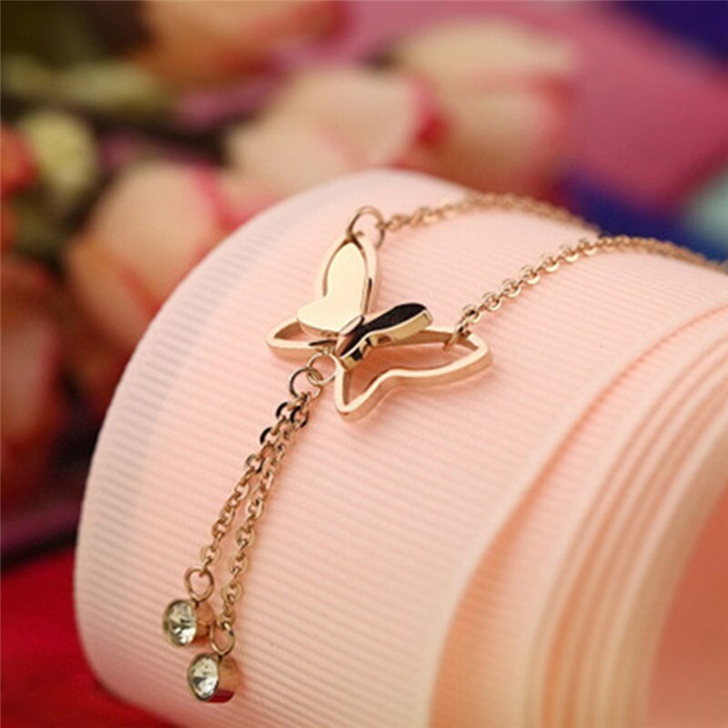 Butterfly Pendant Anklets Foot Chain Summer Yoga Beach Leg Bracelet Handmade Anklet Gold Silver Color Jewelry