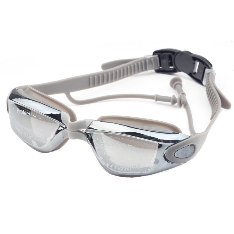 Mannelijke Vrouwen Zwembril Bril Mannen Anti Fog Unisex Volwassen Zwemmen Frame Zwembad Sport Brillen Bril Waterdicht Eyewear: silver