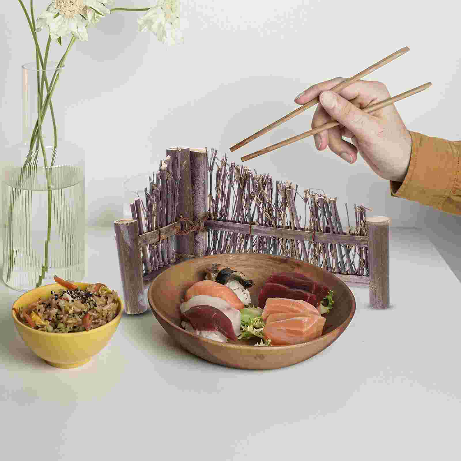 Tea Table Fence Decoration Mini Bamboo Fence Decorative Fence Tea Ceremony Supply