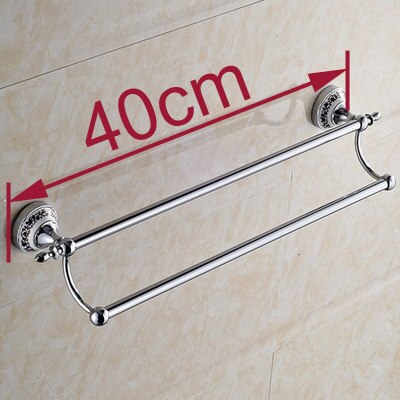 (24",60cm)Double Towel Bar With Ceramic Chrome Finish/Towel Holder,Towel Rack,Bathroom Accessories YT-11898: L is 40 cm