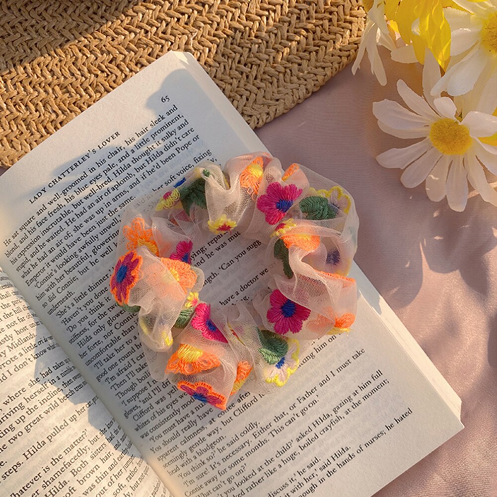 Elastiske hårbånd blomster gummibånd hår tilbehør tyggegummi til hår hestehale elastikker holder afslappet hjem hovedbeklædning