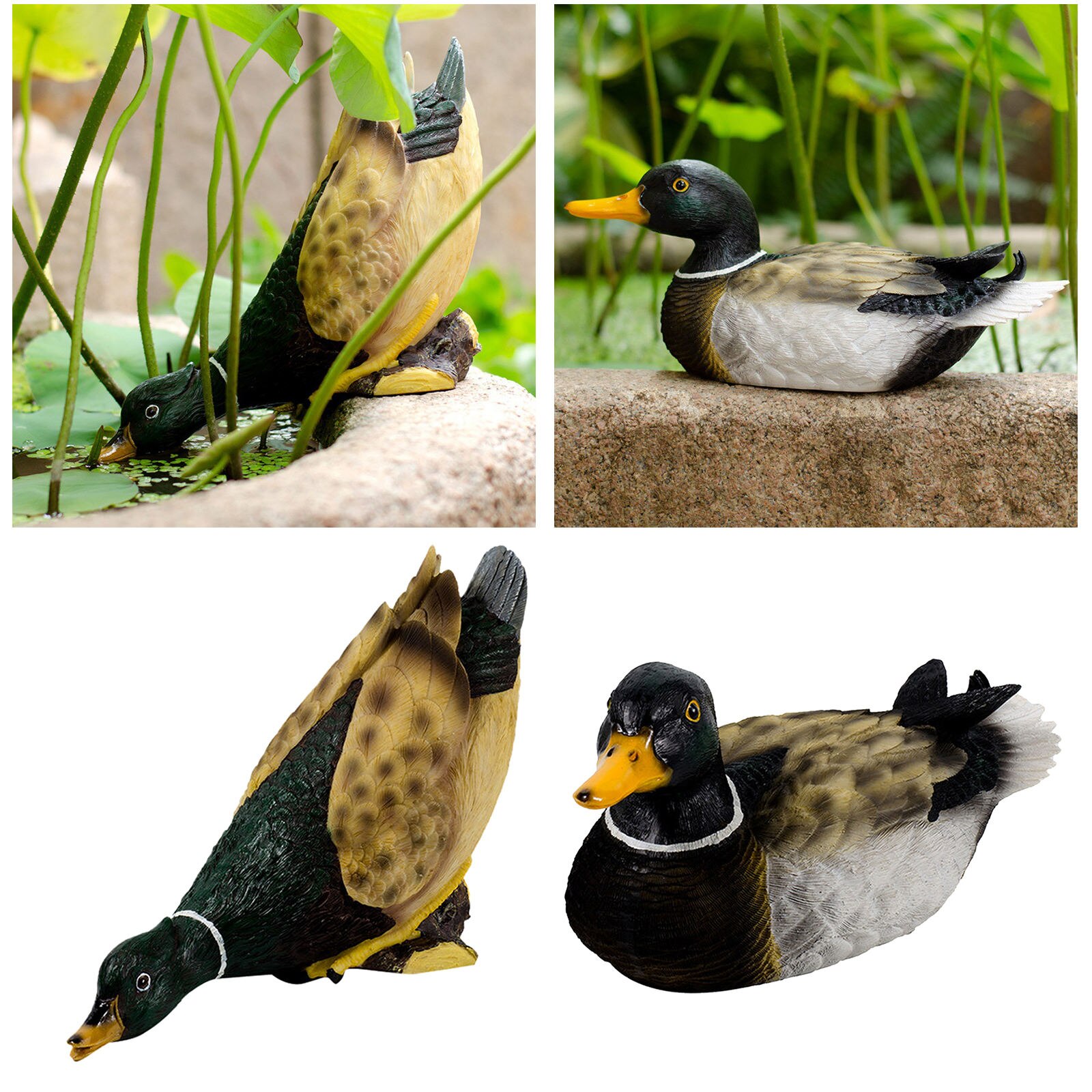 Duck Decoy Floating Duck Statue Decoration Pond Resin Ornament Decorative Duck Sculpture Statues
