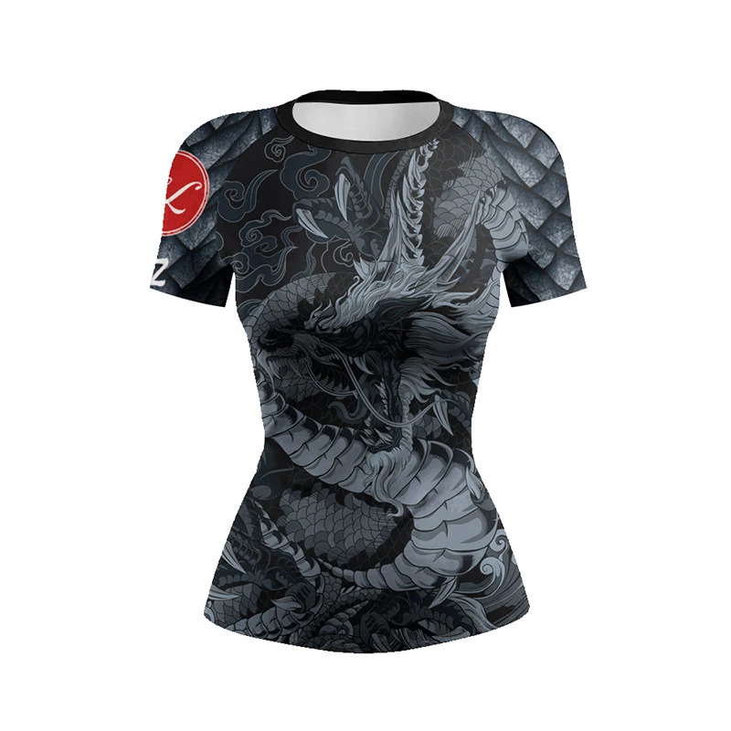 Camiseta de compresión Rashguard para mujer, anime de película, gimnasio, culturismo, yoga, delgada, serrée, Y-dehors, boxe, MMA