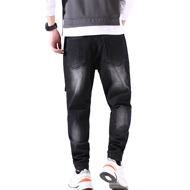 Pantalones vaqueros con banda elástica para hombre, Jeans masculinos de talla grande 5XL, 6XL, estilo japonés, a la , con bolsillos grandes,