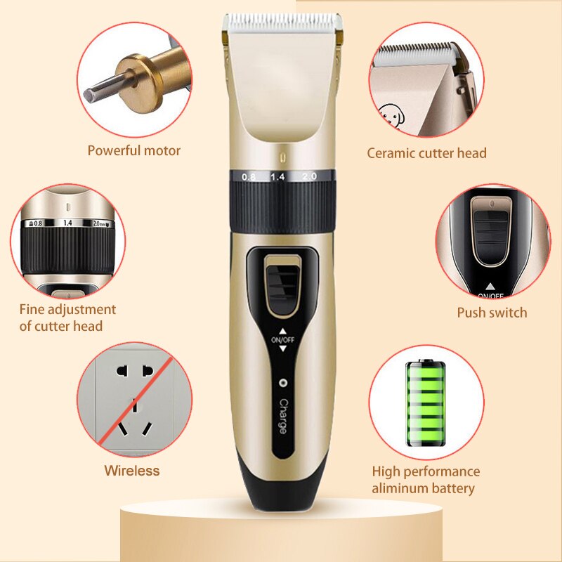 Electric Dog Clipper pet Dog Hair Clipper For Dogs Reachageable Trimmer Haircut Cat Hair Cutting Remover Machine Grooming Kit