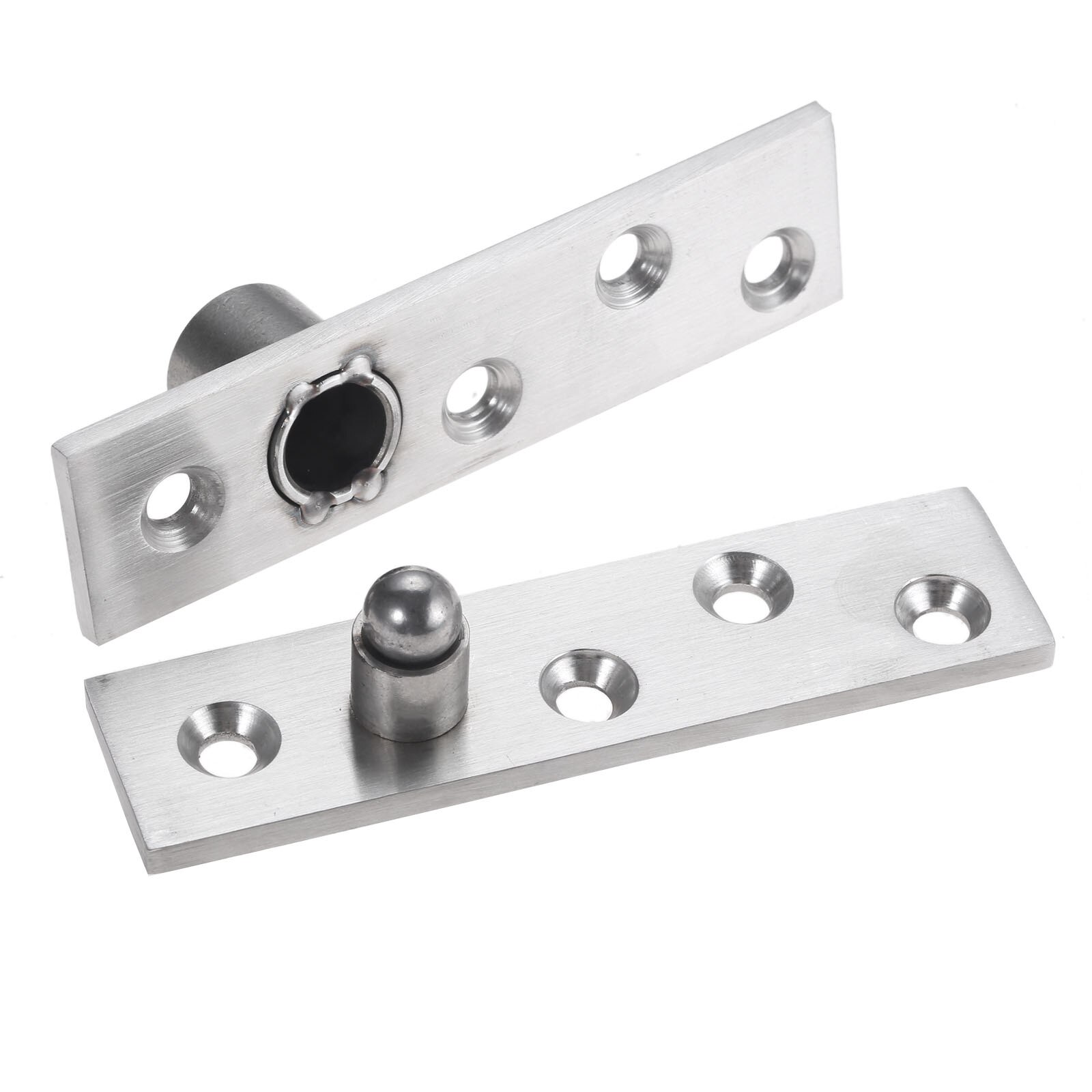 Bisagras pivotantes para puerta, accesorio giratorio de 100mm de acero inoxidable plateado, 360 grados, accesorios de Hardware