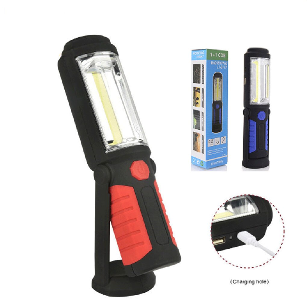 Magnet hængekrog lampe 2 modes led udendørs camping lys nød lommelygte vandtæt led arbejds hånd lampe