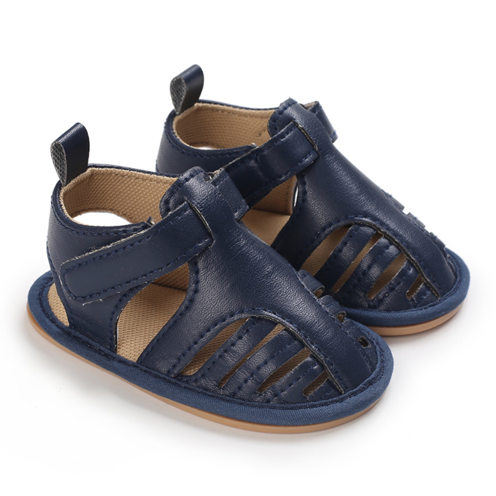 Sandali da bambina per neonati estivi PU Casual antiscivolo scava fuori neonato Prewalker prima camminata scarpe da culla piatte con 0-18M: DBL / 13-18 mesi