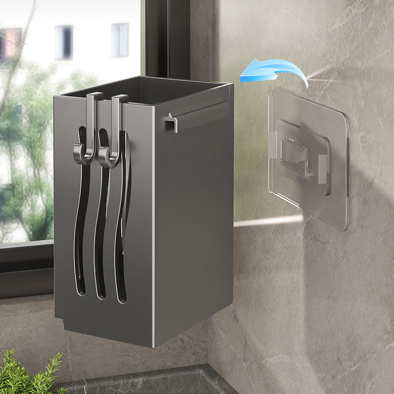 Wall Mounted Kitchen Cutlery Organizer Abs Plastic Chopsticks Spoon Holder Kitchen Utensil Drying Drain Rack Tableware Box ﻿