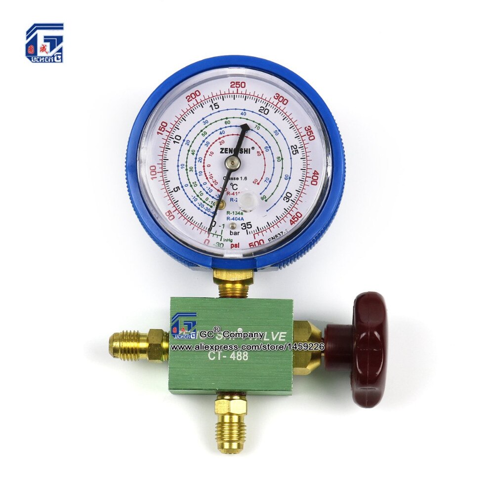 High / Low Pressure Manifold Gauge R134a R404a R22 R410a Manometer with Valve A/C Air Conditioning