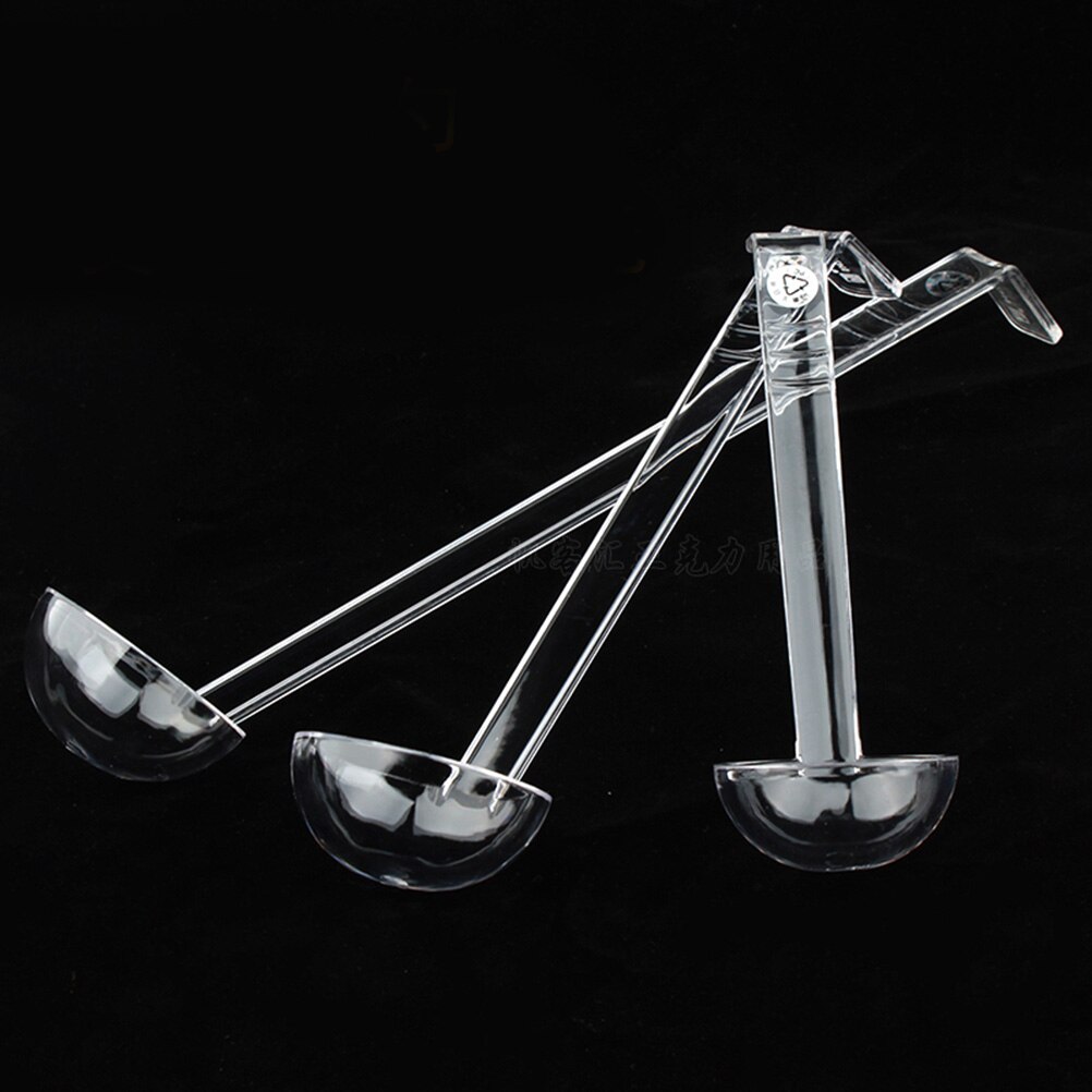 3pcs Plastic Punch Serving Ladle Clear Hard Acrylic Ladle Long Handle Spoons for Soup Cooking Stirrer Kitchen Tools