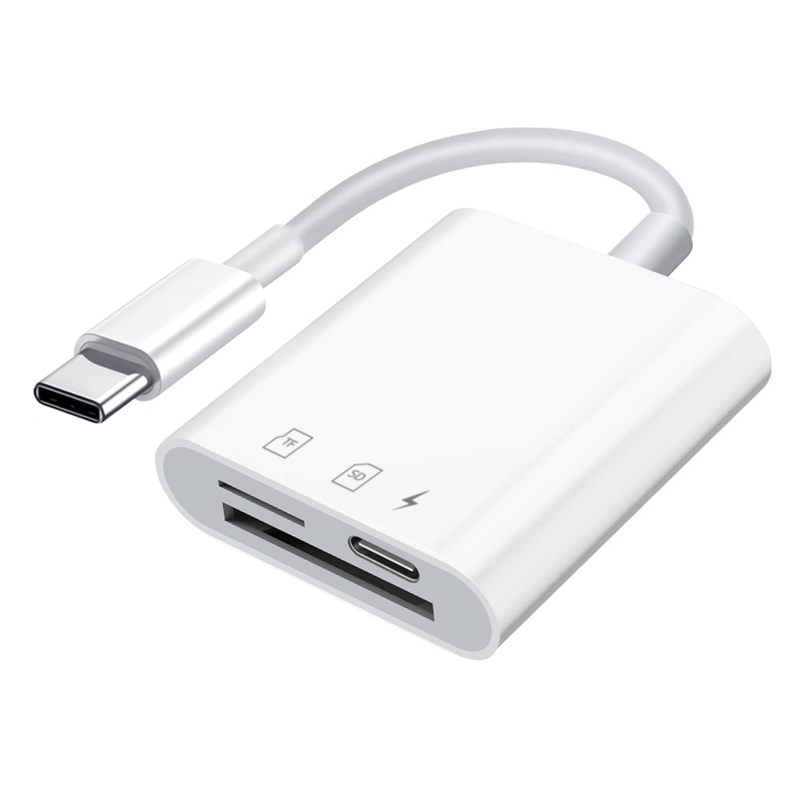 USB C To SD TF Card Reader 6 In 1 USB-C Memory Card Reader Adapter With 30W Charging Port USB 3.0 Female OTG Adapter: Yellow