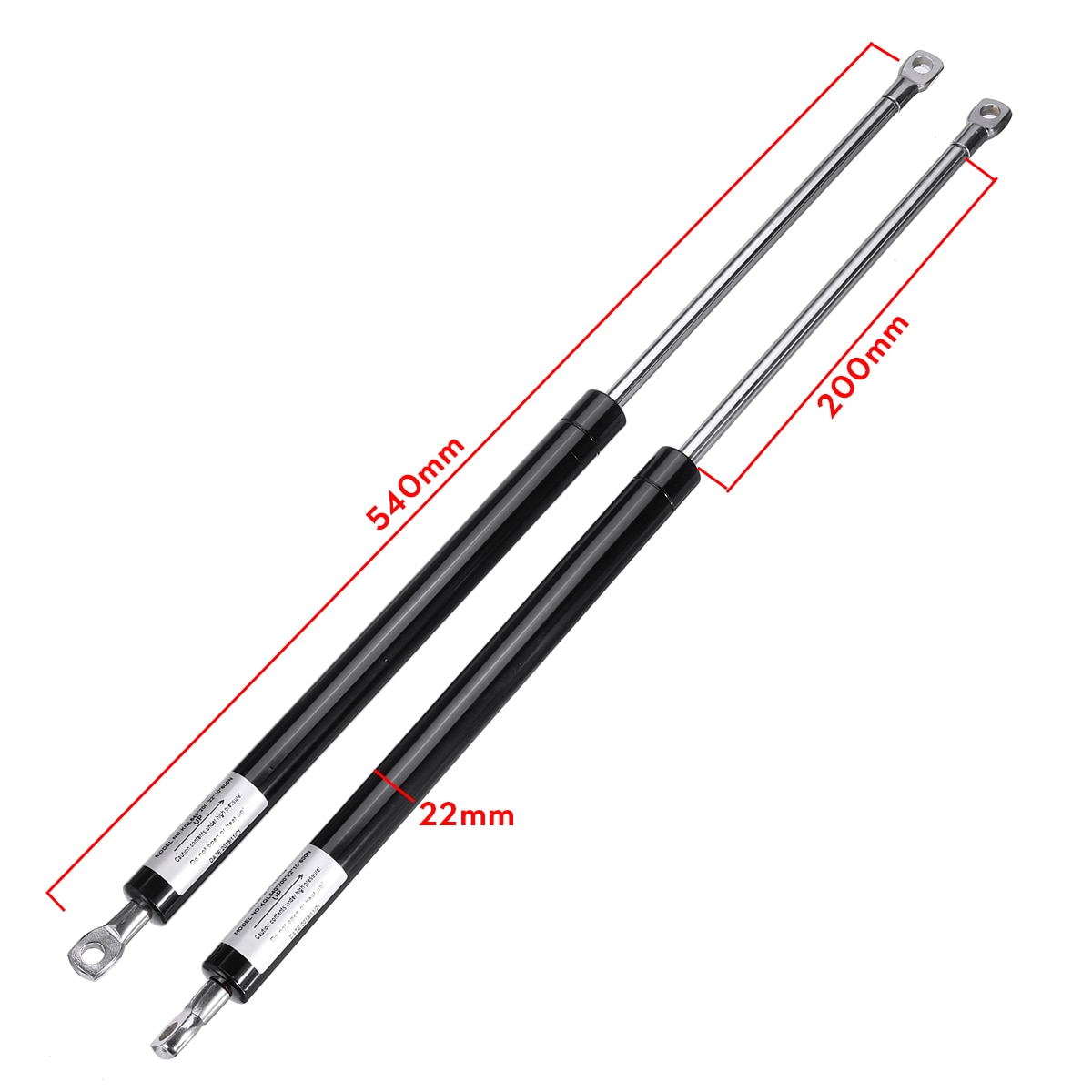 2X 540mm 600-1200N Shock Lift Strut Support Bar Gas Spring Lift Up Support for Storage Bed Car Bonnet Hood Tailgate RV Bus