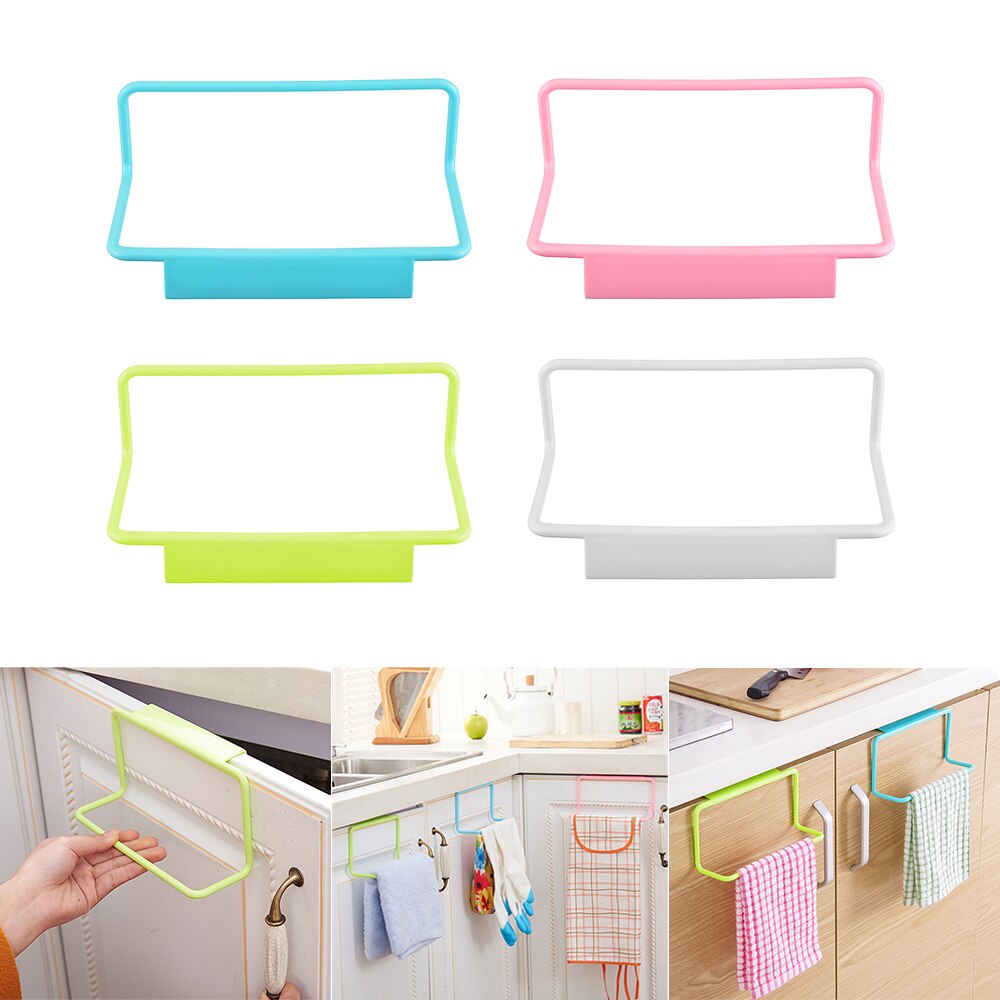 Organizador de Cocina, soporte de estante colgante para toallas, armario de baño, colgador trasero para puerta, accesorios de Cocina, Cocina