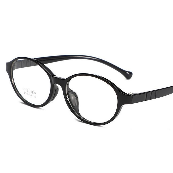 Color caramelo Oval chico gafas de marco para los niños TR90 chico chica anteojos recetados estudiante de primaria gafas para PC: Black