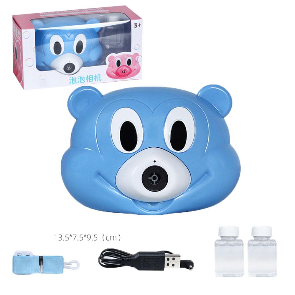 GloryStar Capretto Elettrico Macchina Della Bolla Del Fumetto Del topo Carmera Musica Leggera Automatica Soffiaggio Giocattolo USB Ricaricabile: blu